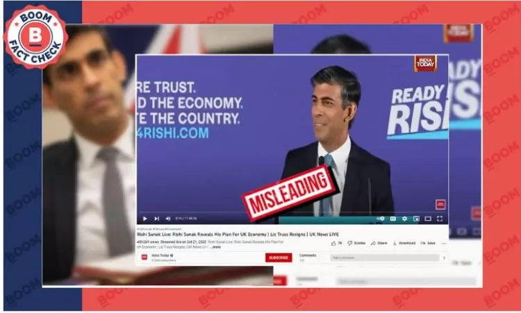 India Today Streams Rishi Sunaks Old Video As Live