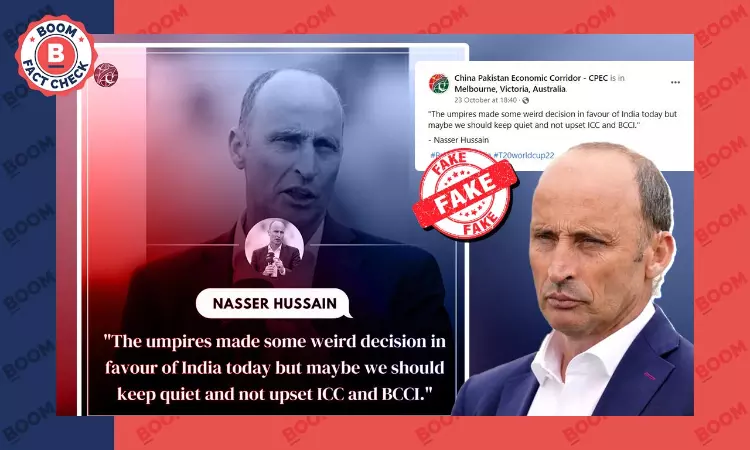 India Vs Pak T20 World Cup: Nasser Hussain Calls Out Fake Quote In His Name