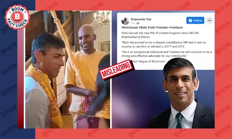 Video Of Rishi Sunak Visiting UK ISKCON Centre Is Not Recent