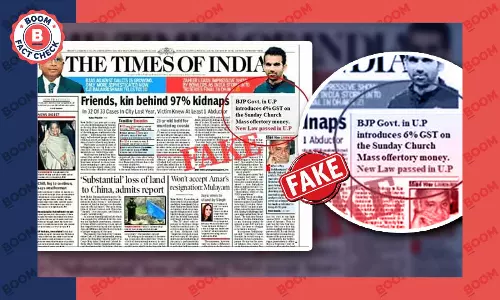 False Claims Of UP Govt Imposing 6% GST On Sunday Church Revived