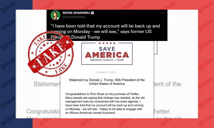 Fabricated Trump Statement Viral After Elon Musks Twitter Takeover