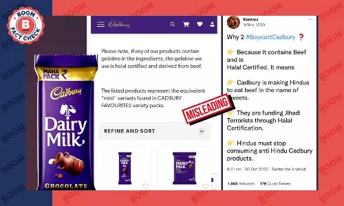 Viral Photo Falsely Claims Indian Cadbury Contains Beef