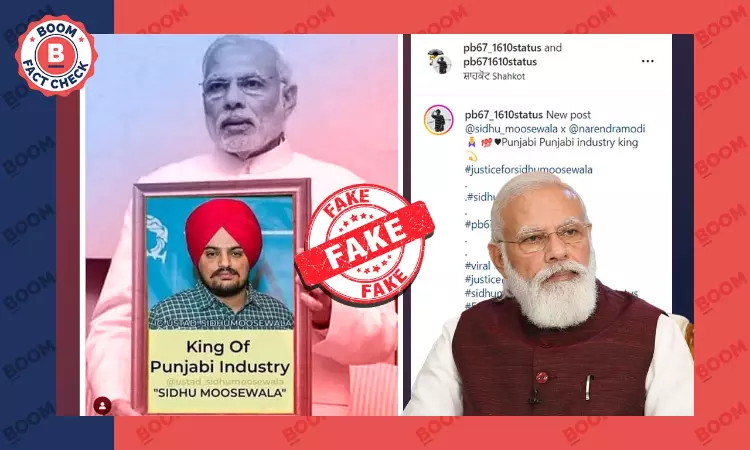 Viral Image Of PM Modi Holding Singer Sidhu Moosewalas Photo Is Morphed