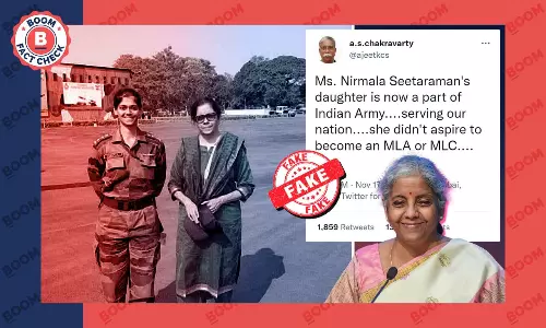 Photo Of Army Officer Falsely Shared As Nirmala Sitharamans Daughter