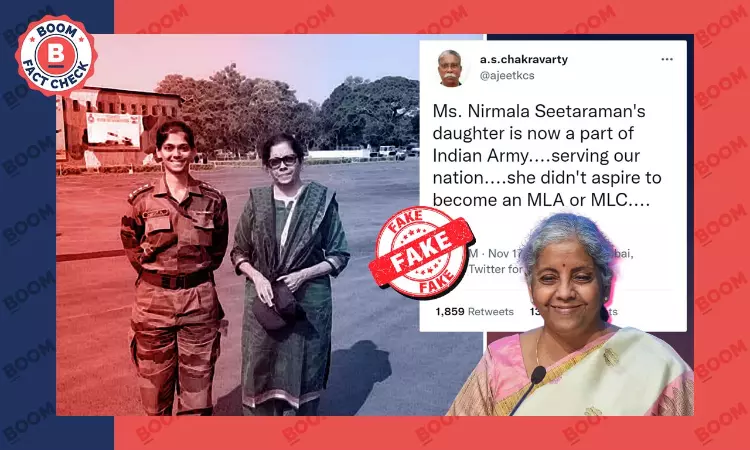 Photo Of Army Officer Falsely Shared As Nirmala Sitharamans Daughter
