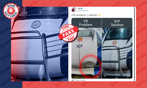 Picture Of Vande Bharat Express With Crash Guard Is Digitally Altered Picture Of Vande Bharat Express With Crash Guard Is Digitally Altered