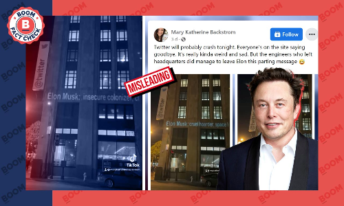 Light Projection Mocking Elon Musk Not Done By Former Twitter Engineers