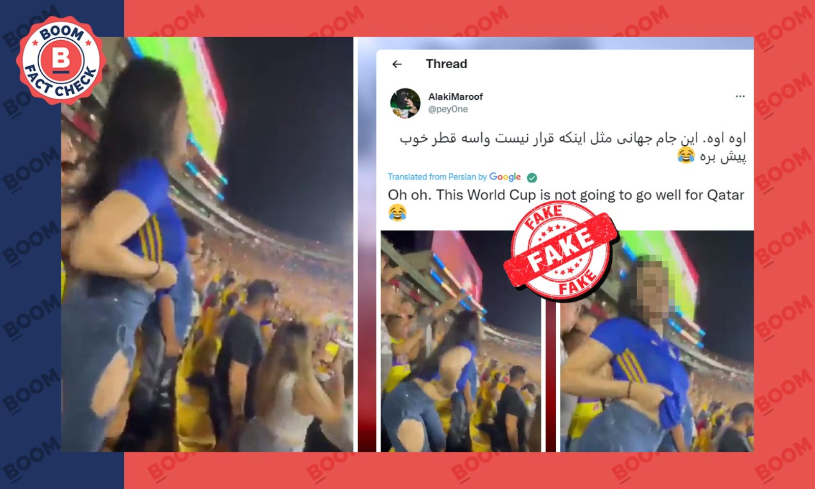 A video footage of woman flashing spectators in public is not from FIFA World Cup 2022 in Qatar