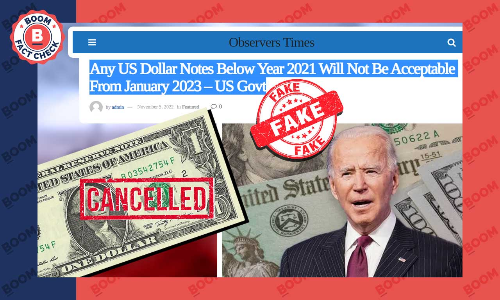 Will US Dollars Printed Before 2021 To Be Scrapped? Viral Message Is False Will US Dollars Printed Before 2021 To Be Scrapped? Viral Message Is False