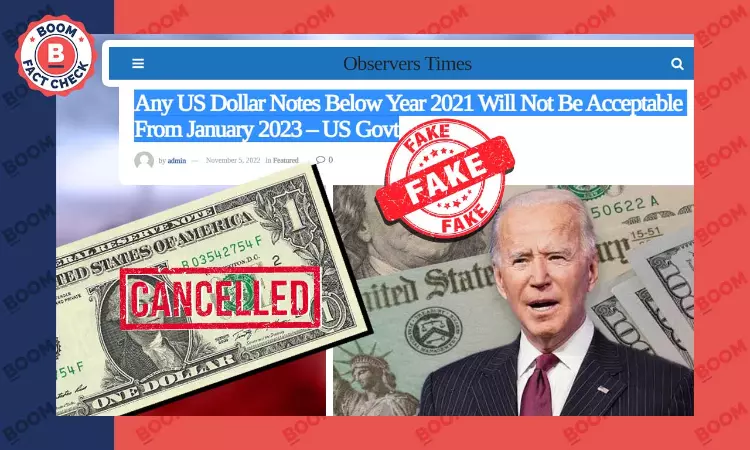 Will US Dollars Printed Before 2021 To Be Scrapped? Viral Message Is False
