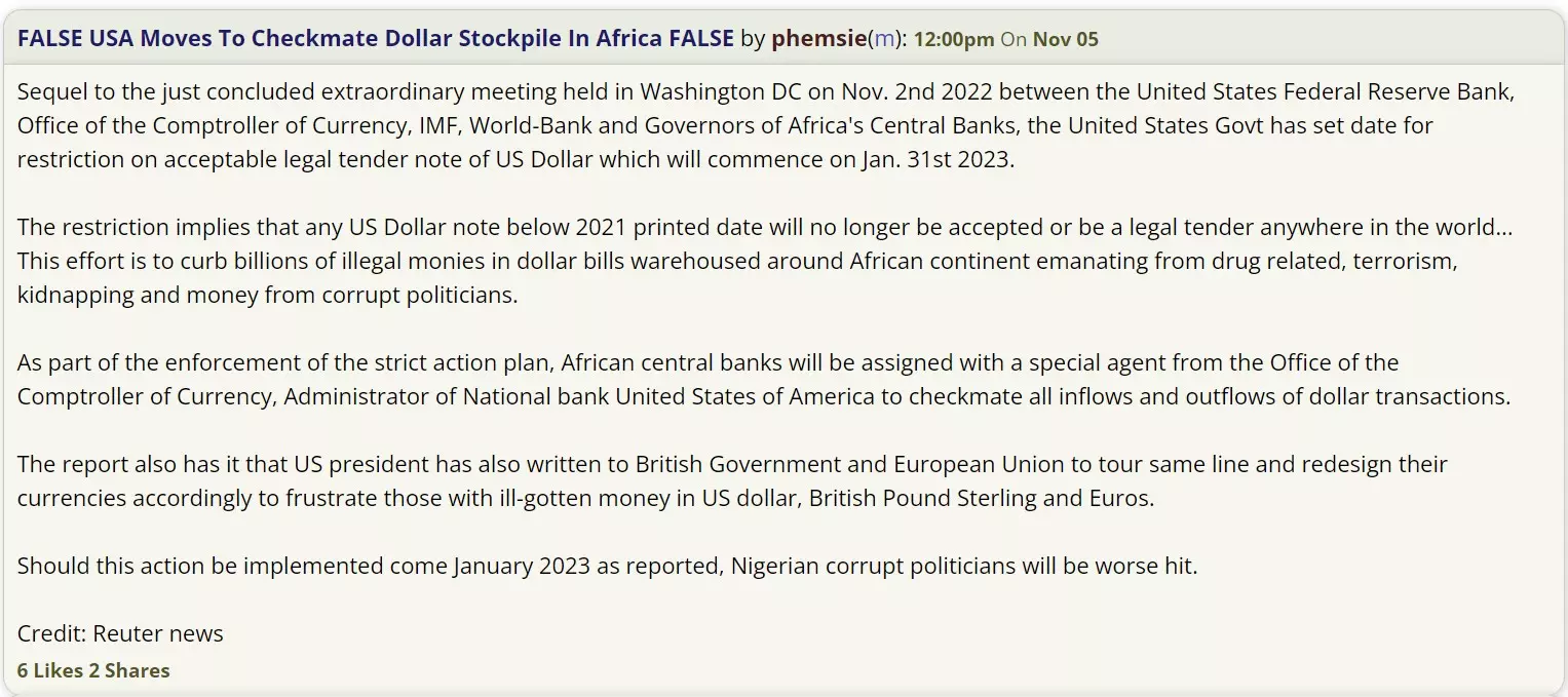 Claims from forum website Nairaland Claims from forum website Nairaland