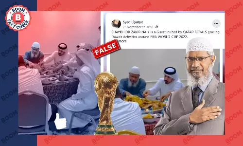 Old Video Of Zakir Naik Dining In Qatar Falsely Linked To FIFA World Cup Old Video Of Zakir Naik Dining In Qatar Falsely Linked To FIFA World Cup