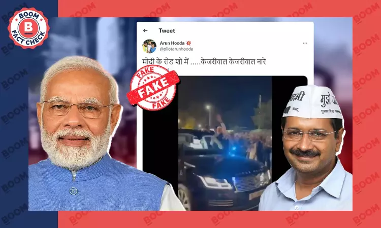 Doctored Video Claims Kejriwal Slogans Chanted In Front Of PM Modi At Roadshow