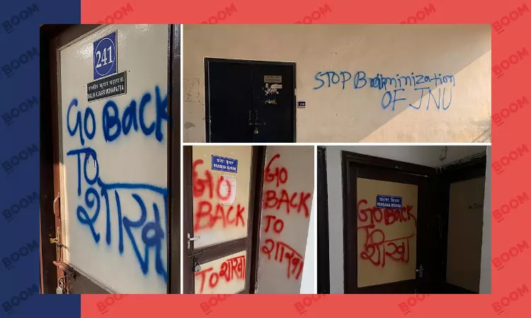 Go Back To Shakha: JNU Professors Say Anti-Brahmin Slogans Painted By Left Groups