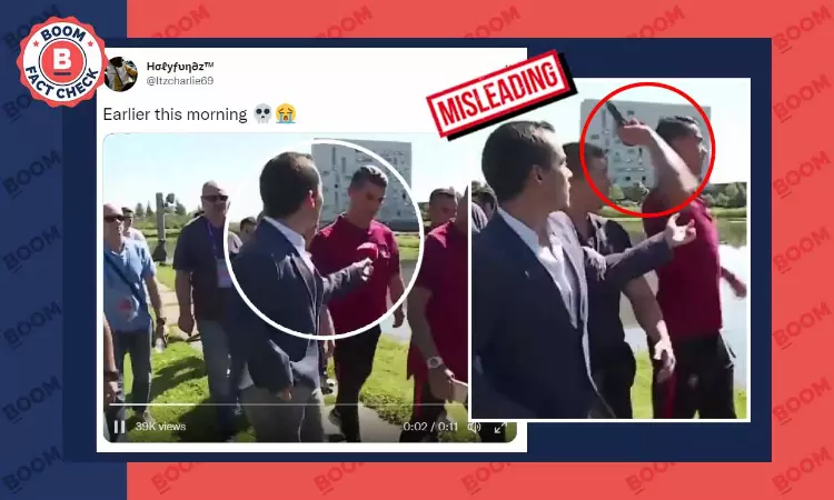 Old Video Of Cristiano Ronaldo Throwing Reporters Mic Shared As Recent