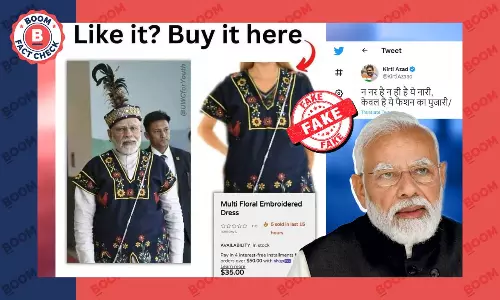 Edited Picture Viral Claiming Narendra Modi Dressed In Womans Wear