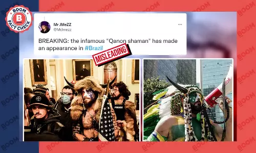 2021 Photo of Q-Anon Shaman From Brazil Protests Revived As Recent