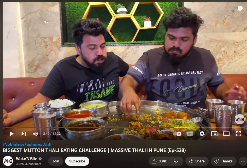 Sanket Sankpal and his brother during a food challenge in Pune. Sanket Sankpal and his brother during a food challenge in Pune.