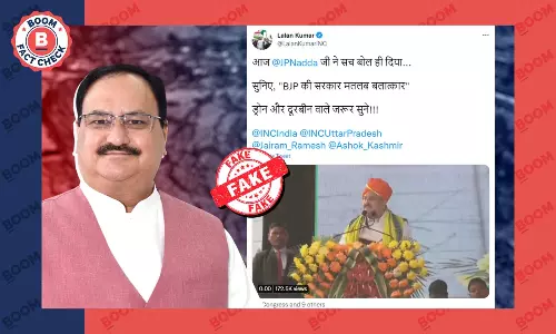 Congress Leaders Peddle Doctored Clip of JP Nadda From Tripura Address