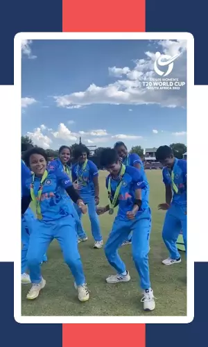 Indian Womens U-19 Team Celebrates With Kala Chashma After World Cup Win