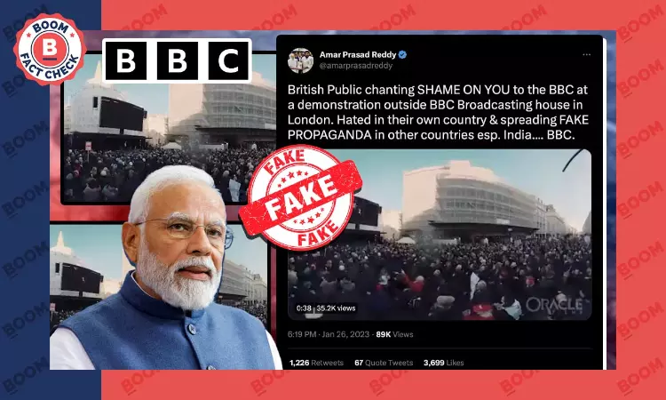 Video Of UK Anti-Vax Protest Peddled As Protest Against BBC Docu On Modi...