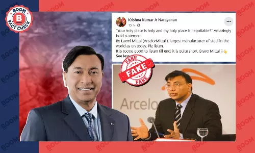 No, This Is Not Lakshmi Mittal Speaking On Politics And Religion No, This Is Not Lakshmi Mittal Speaking On Politics And Religion