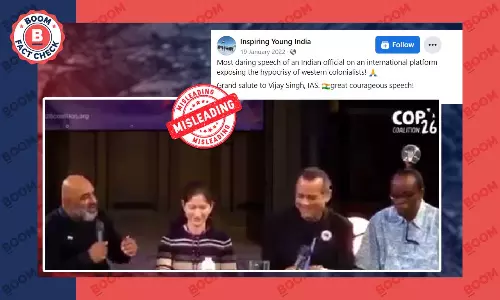 No, This Is Not IAS Officer Vijay Singh Speaking About the Climate Movement in Glasgow No, This Is Not IAS Officer Vijay Singh Speaking About the Climate Movement in Glasgow