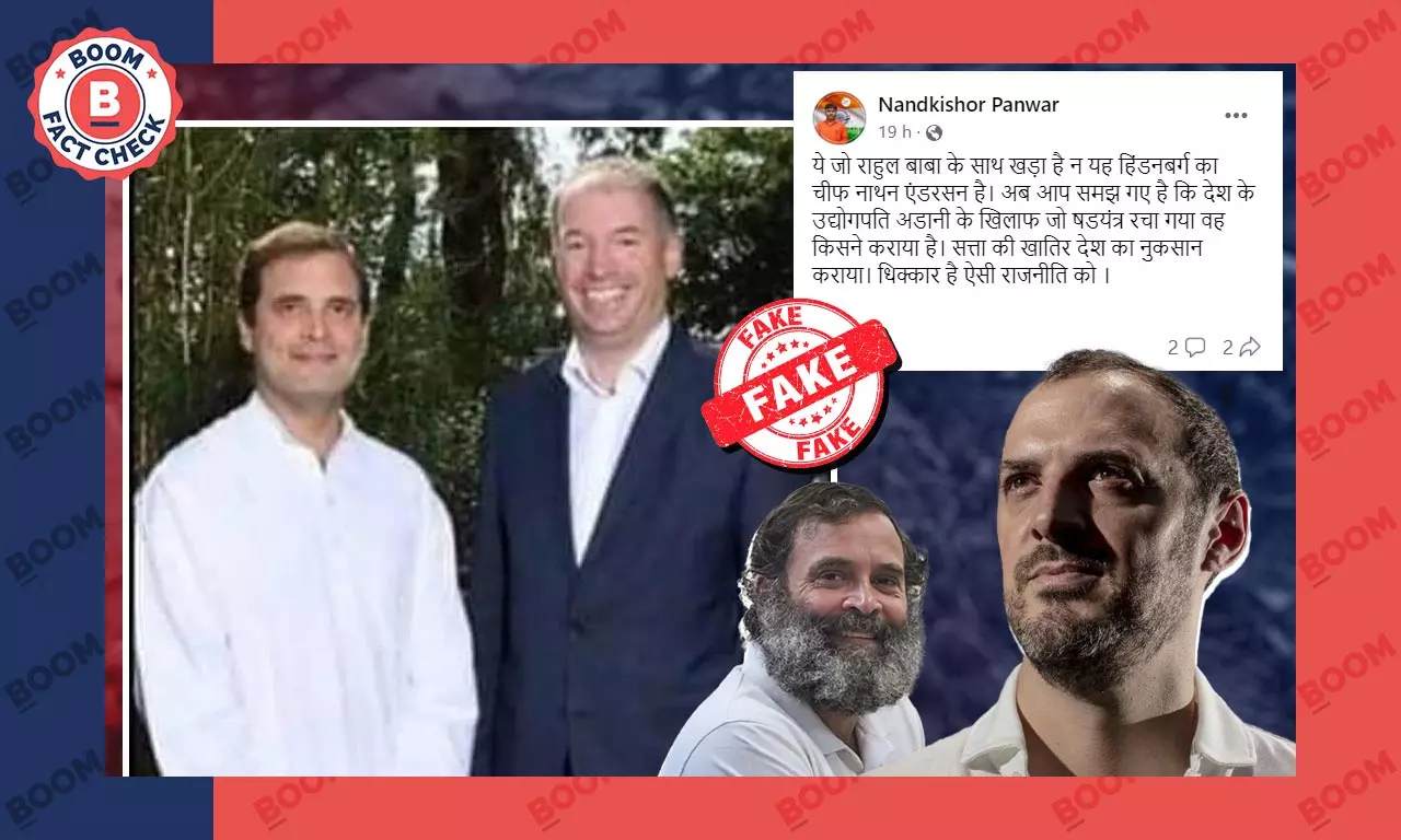 No, This Photo Does Not Show Rahul Gandhi With Hindenburg’s Nathan Anderson No, This Photo Does Not Show Rahul Gandhi With Hindenburg’s Nathan Anderson