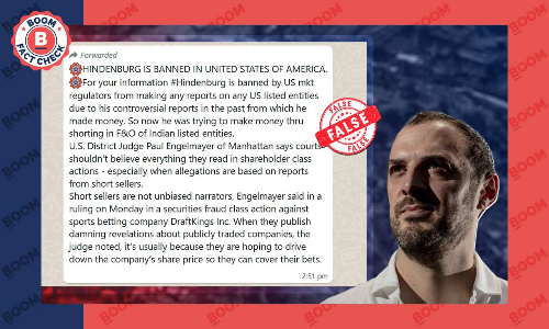 Viral Message Claiming Hindenburg Research Banned In The US Is False