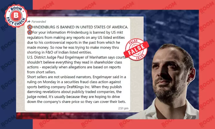 Viral Message Claiming Hindenburg Research Banned In The US Is False