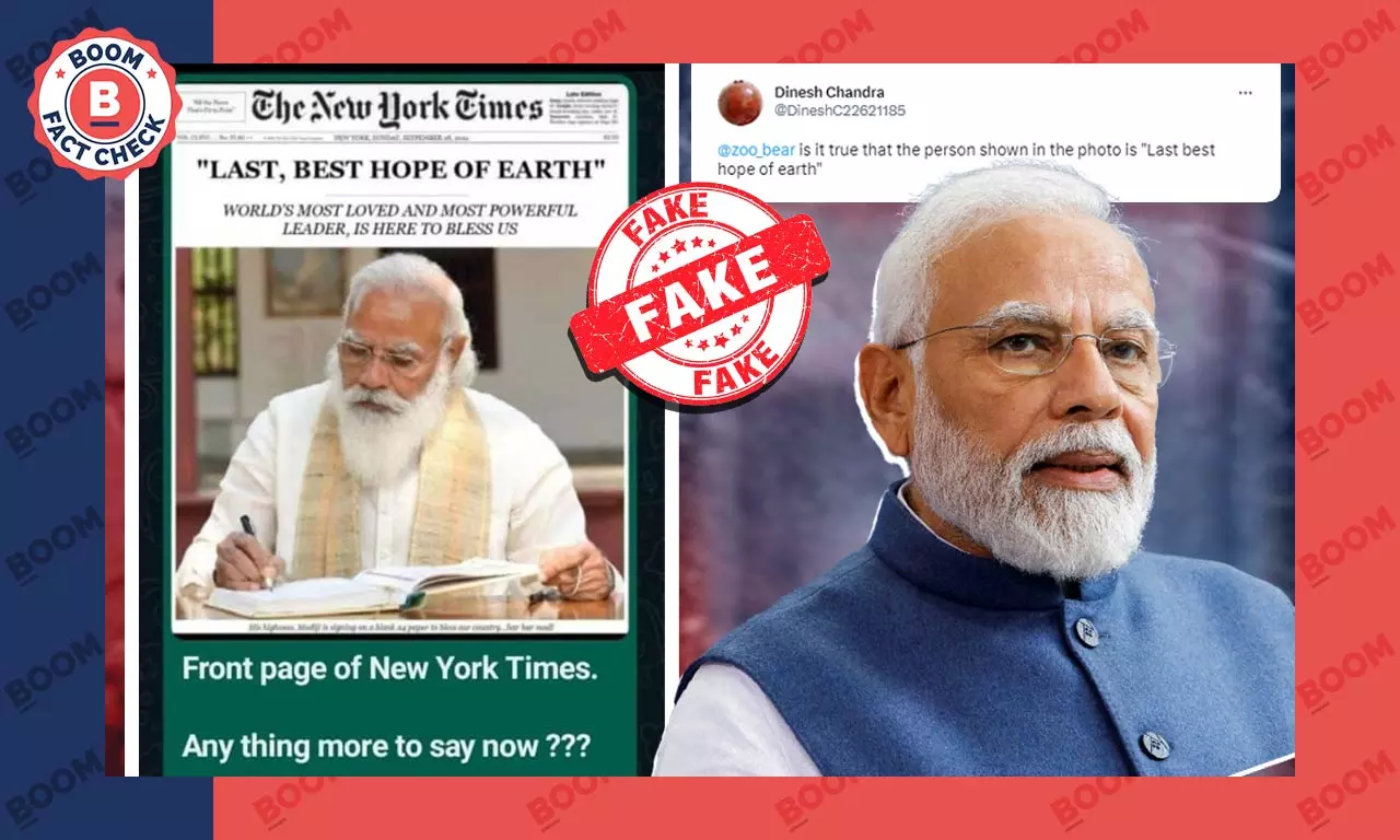 Edited Photo Of New York Times Front Page Praising Modi Revived