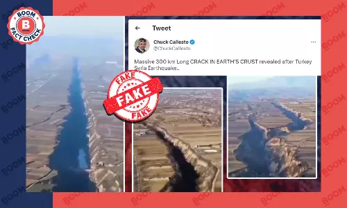 Video From China Peddled As Crack Formed On The Ground After Turkey Quake