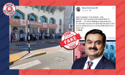Photo Of Queue Outside Bank Of Baroda UAE Branch Falsely Linked To Adani Row
