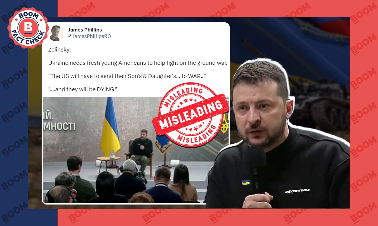 No, Zelenskyy Did Not Say US Will Have To Send Their Young To Fight For Ukraine