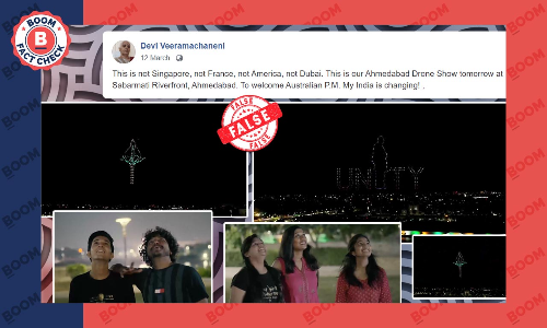 2022 Video Falsely Shared As Drone Show To Welcome Australian PM In India