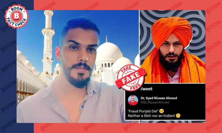 Photo Of Fugitive Amritpal Singh With Mosque Seen In Background Is Fake