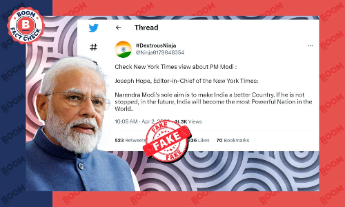 Fake Message Claiming PM Modi Was Praised by NYT Editor Revived
