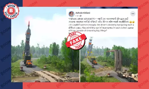 Gaming Video of Truck Carrying Rocket While Crossing Bridge Linked to Indian Army Gaming Video of Truck Carrying Rocket While Crossing Bridge Linked to Indian Army