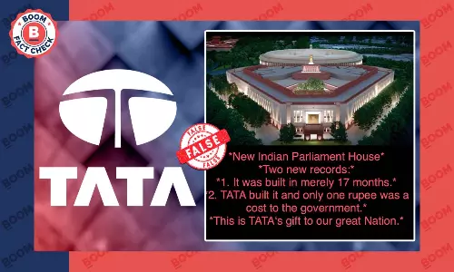 Viral Posts Falsely Claim Tatas Charged Only ₹1 To Build New Parliament