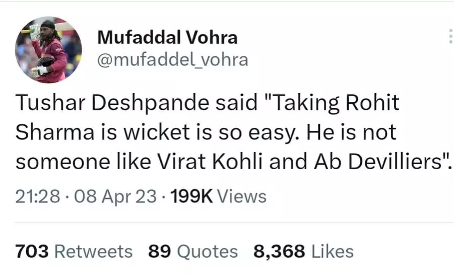 Fake quote tweeted by the Twitter handle impersonating Mufaddal Vohra Fake quote tweeted by the Twitter handle impersonating Mufaddal Vohra