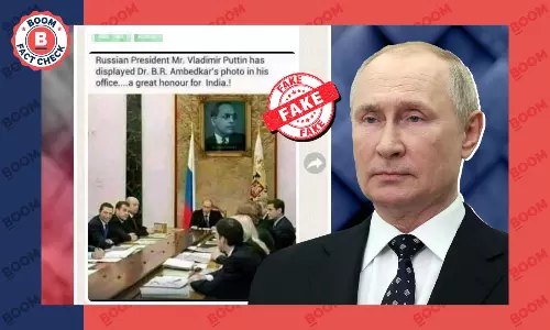 Viral Photo Of Dr Ambedkar’s Portrait In Putins Office