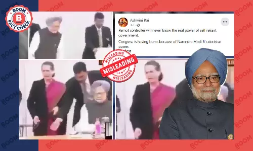 Video of Manmohan Singh and Sonia Gandhi Switching Seats Shared With False Claims