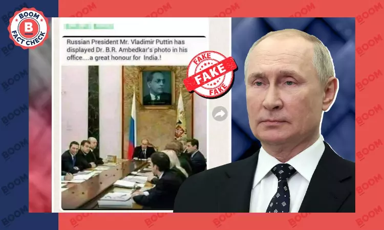 Viral Photo Of Dr Ambedkar’s Portrait In Putins Office