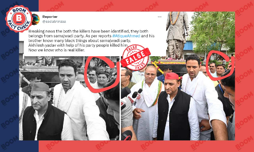 Congress Leaders Pic Peddled As Atiq Ahmads Killer With Akhilesh Yadav