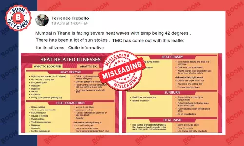 US CDC Heat Advisory Misattributed To Thane Municipal Corporation US CDC Heat Advisory Misattributed To Thane Municipal Corporation