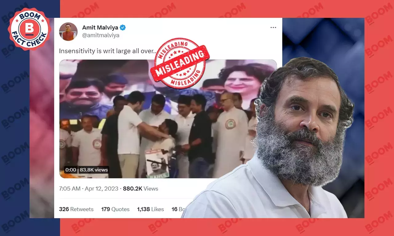 Video of Rahul Gandhi Greeting A Wheelchair Bound Man Shared With Misleading Claim