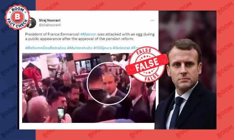 Old Video Of Macron Hit By Egg Falsely Linked To Pension Reforms Unrest