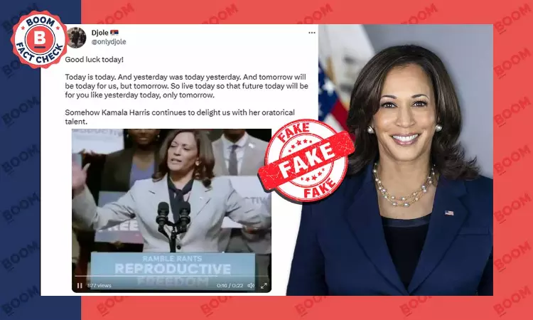 Video Of Kamala Harris Saying Tomorrow Will Be Today Is A Deepfake