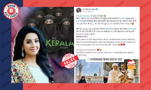 Tweet Falsely Links Actor Sanjjanaa Galranis Hajj Trip To The Kerala Story