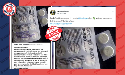 Hoax Message Claims Paracetamol Tablets Contain Machupo Virus